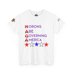 Morons Are Governing America Unisex Heavy Cotton Gildan Tee, Casual Wear, Gift for Activists, Comfortable Protest Wear