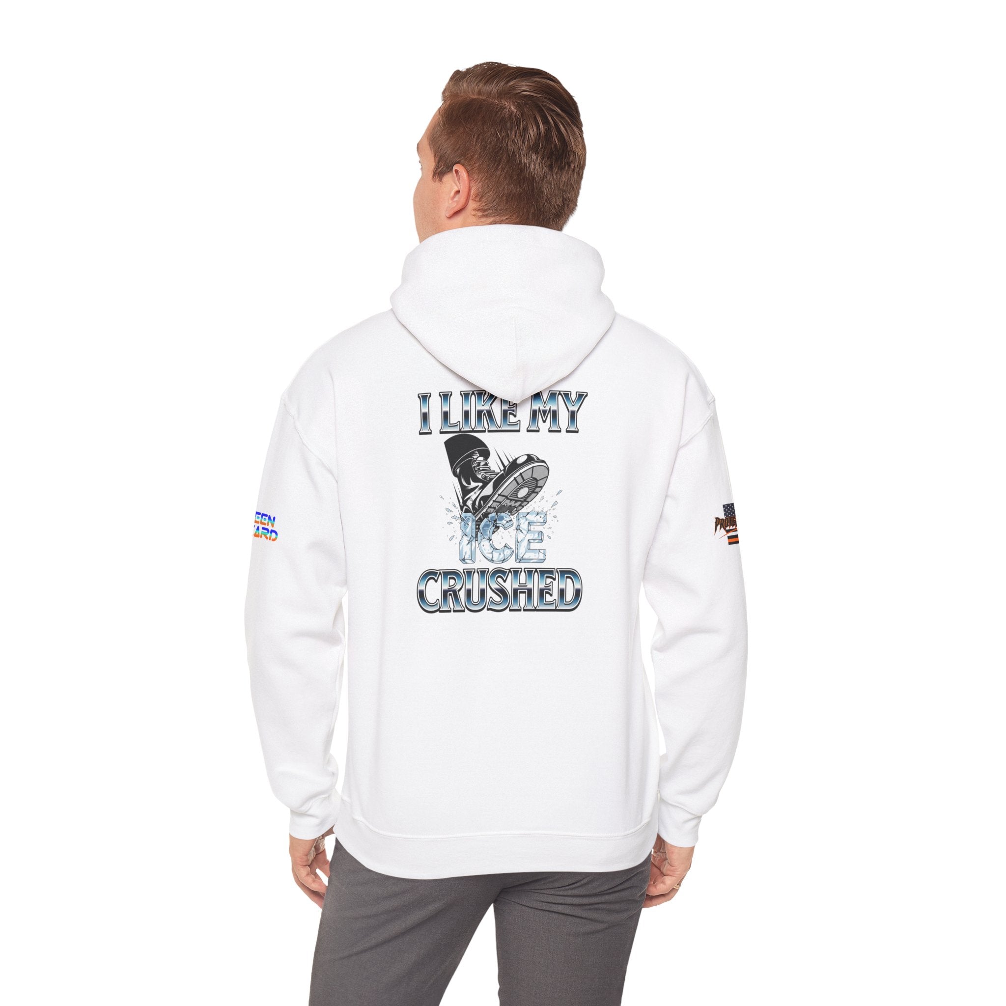 I Like My ICE Crushed Unisex Heavy Blend Gildan Hoodie Sweatshirt, Casual Wear, Gift for Activists, Comfortable Protest Wear