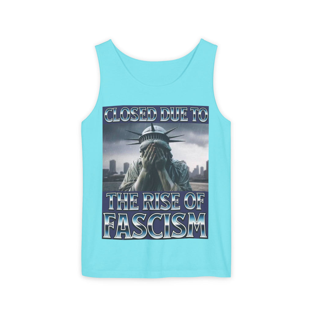 Closed Due to the Rise of Fascism Unisex Cotton Tank Top