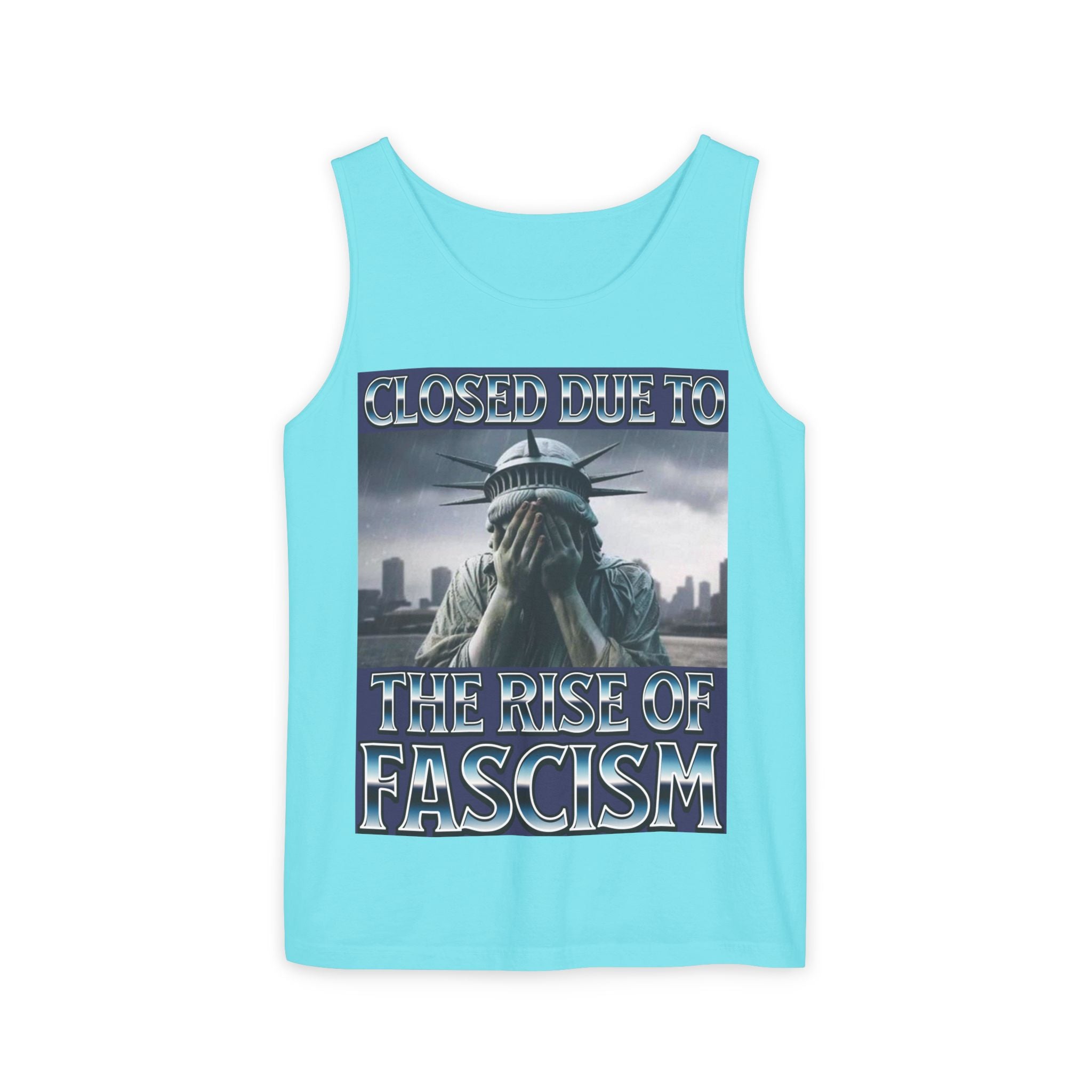 Closed Due to the Rise of Fascism Unisex Cotton Tank Top