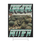 Original Antifa 18" X 24" Plastic Protest Yard Sign w/Wire Stand