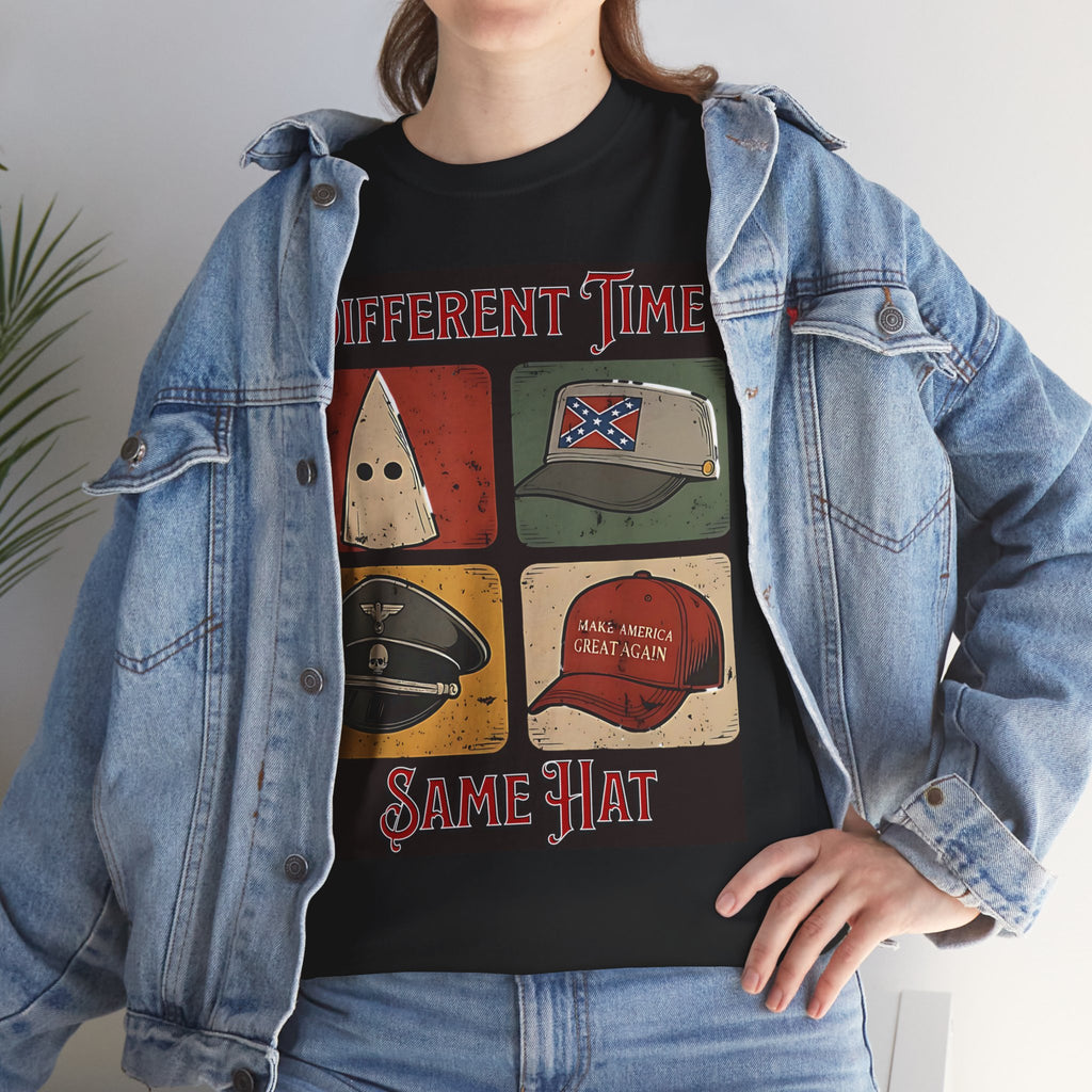 Different Time Same Hat Unisex Heavy Cotton Gildan Tee