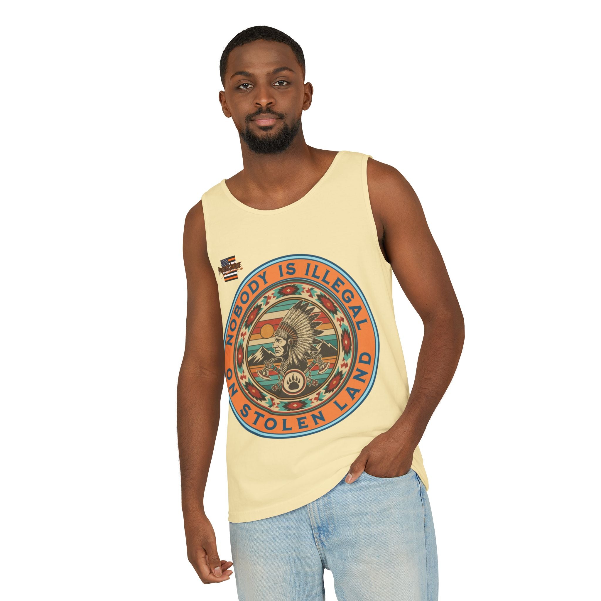 Nobody is Illegal on Stolen Land Unisex Cotton Tank Top