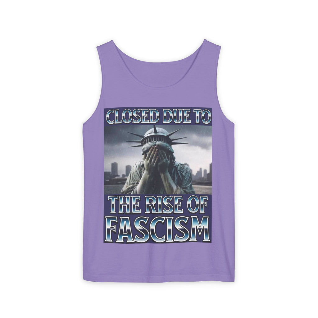 Closed Due to the Rise of Fascism Unisex Cotton Tank Top