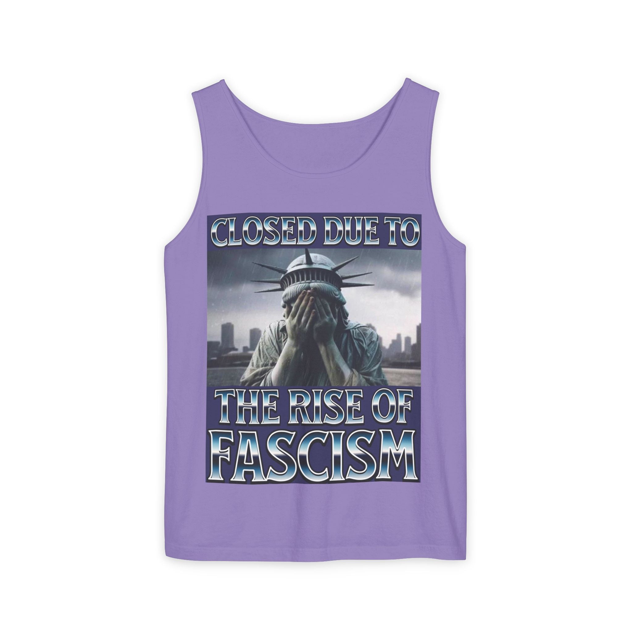 Closed Due to the Rise of Fascism Unisex Cotton Tank Top