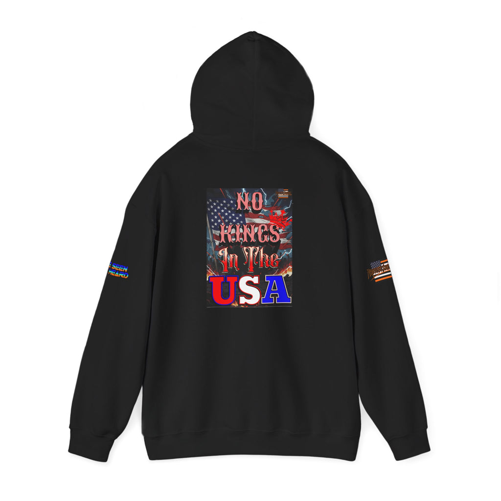 No Kings in the USA Unisex Heavy Blend Gildan Hoodie Sweatshirt, Casual Wear, Gift for Activists, Comfortable Protest Wear