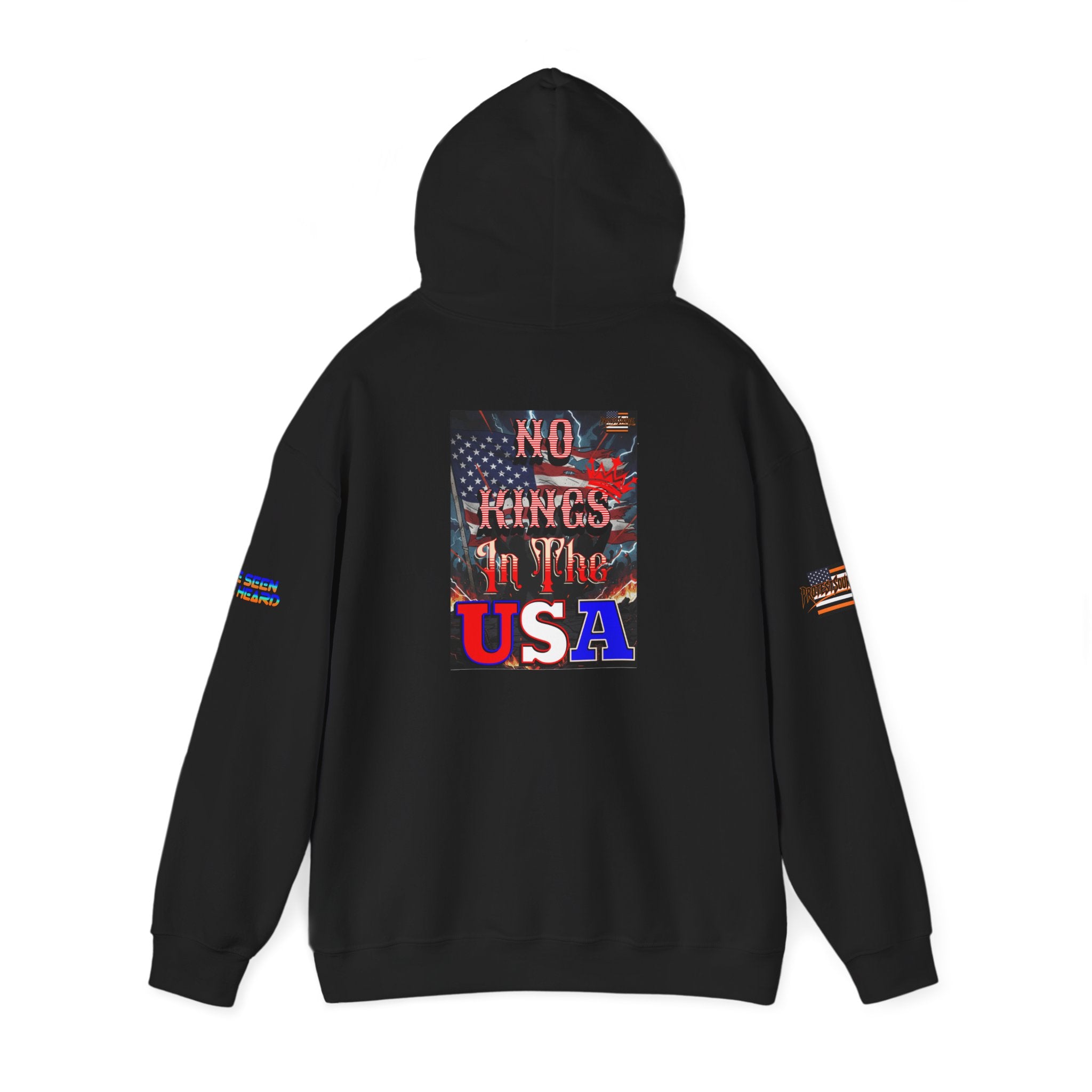 No Kings in the USA Unisex Heavy Blend Gildan Hoodie Sweatshirt, Casual Wear, Gift for Activists, Comfortable Protest Wear