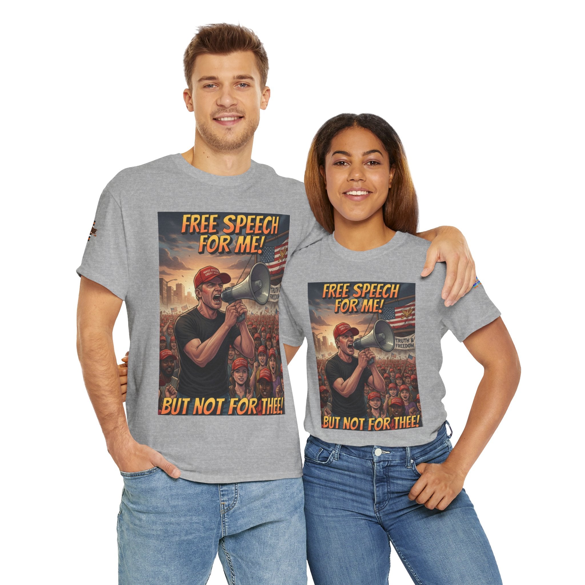 Free Speech for Me, But Not for Thee Unisex Heavy Cotton Gildan Tee