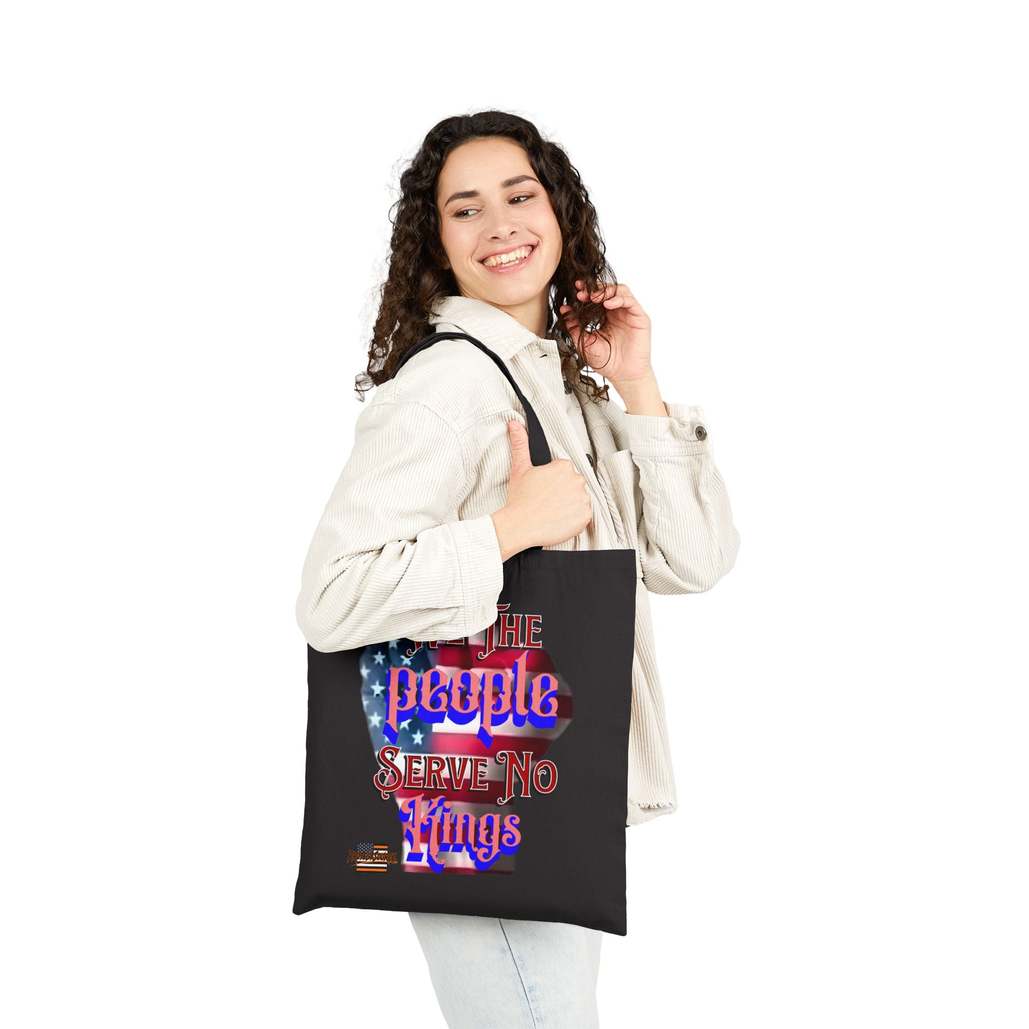 We The People Serve No Kings Cotton Canvas Tote Bag