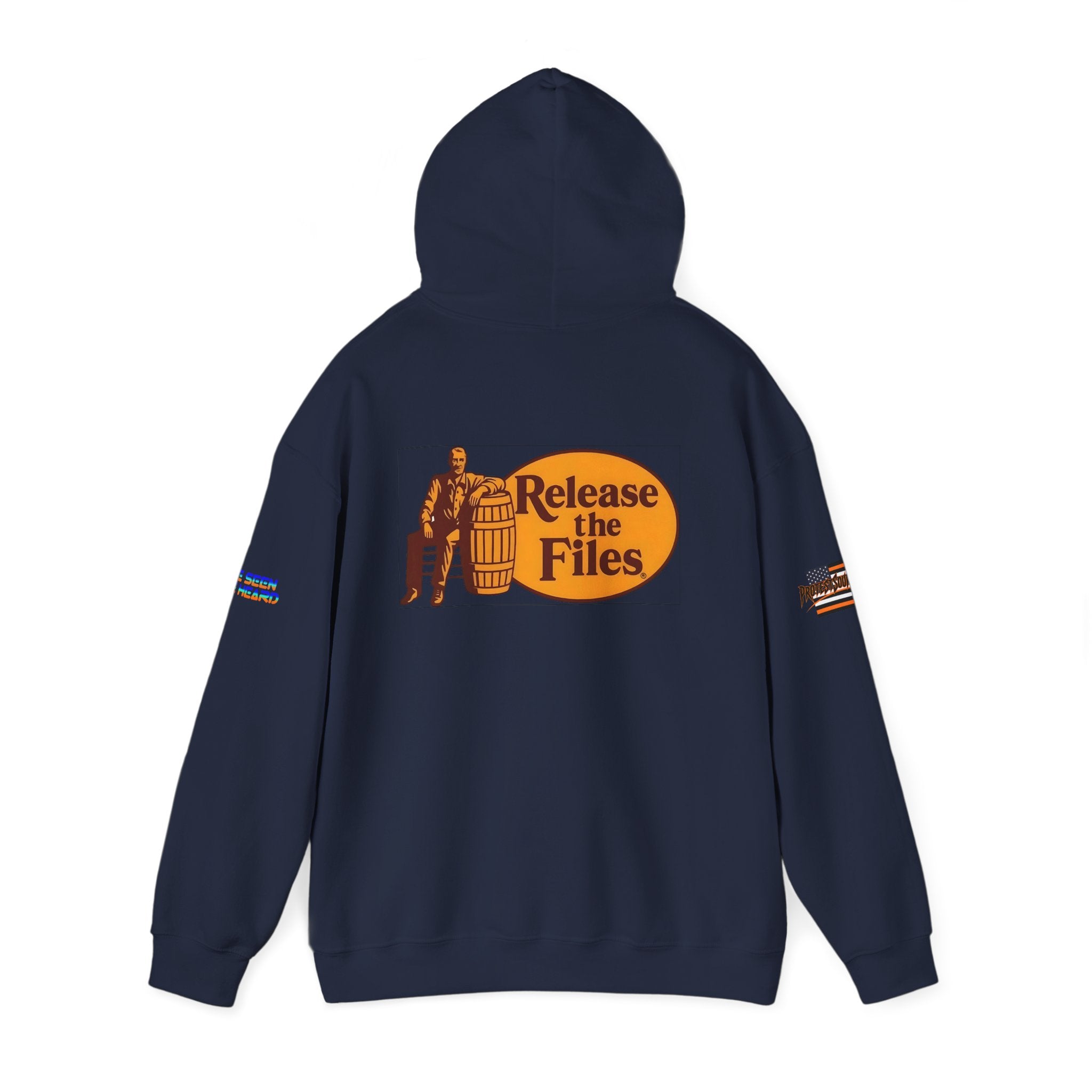 Release The Files Unisex Heavy Blend Gildan Hoodie Sweatshirt, Casual Wear, Gift for Activists, Comfortable Protest Wear