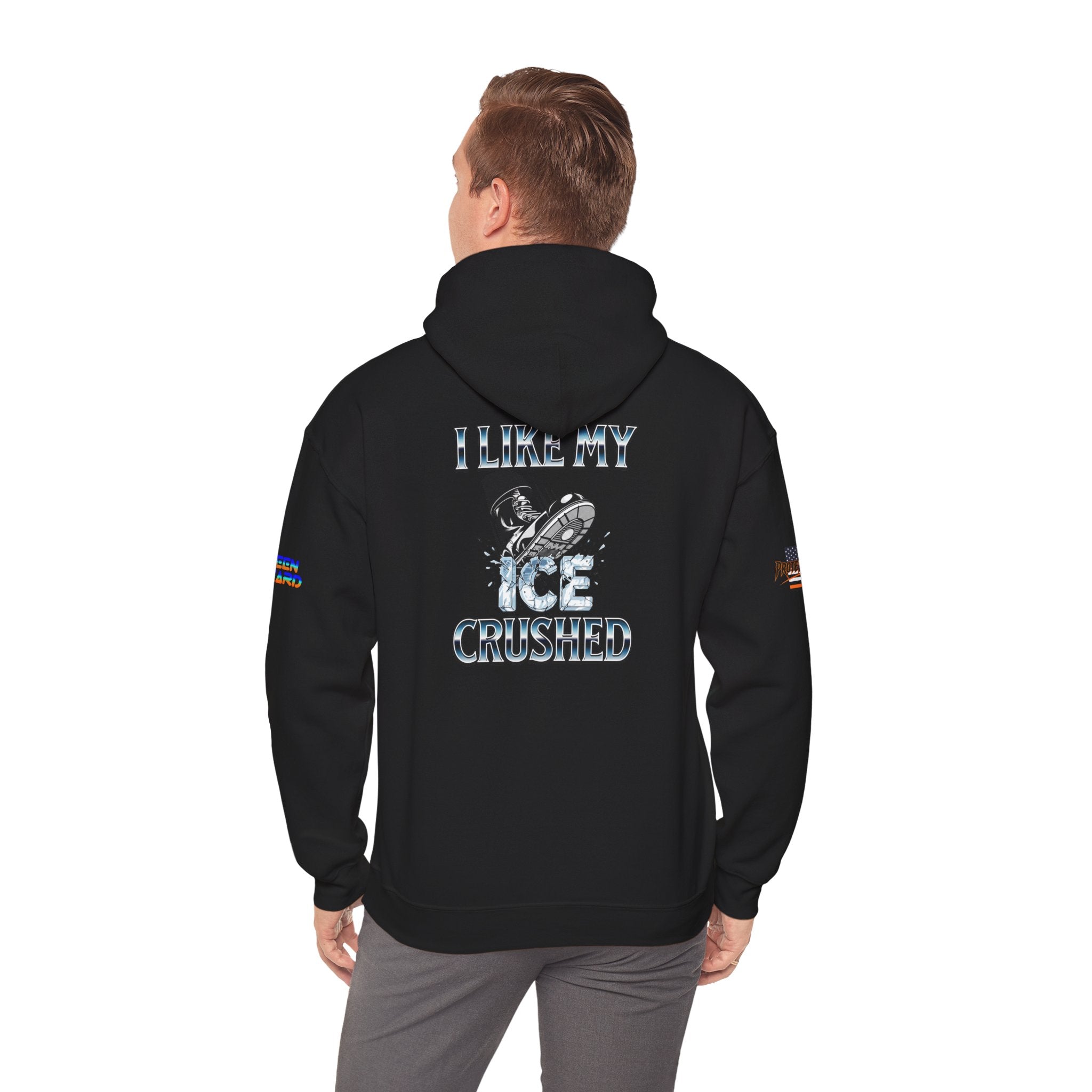 I Like My ICE Crushed Unisex Heavy Blend Gildan Hoodie Sweatshirt, Casual Wear, Gift for Activists, Comfortable Protest Wear