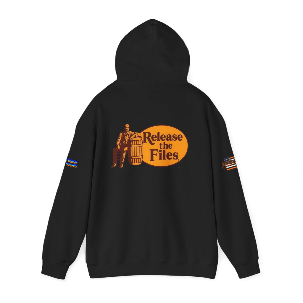 Release The Files Unisex Heavy Blend Gildan Hoodie Sweatshirt, Casual Wear, Gift for Activists, Comfortable Protest Wear