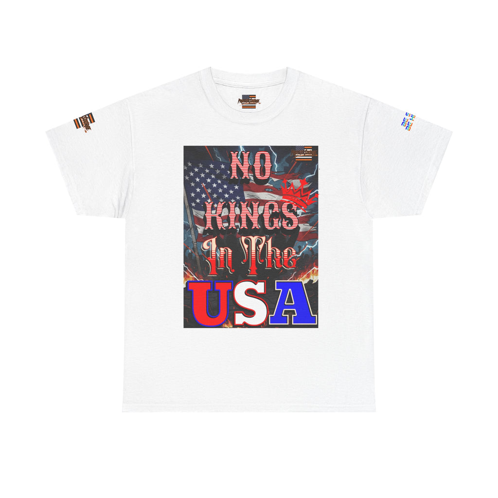 No Kings in the USA Unisex Heavy Cotton Gildan Tee, Casual Wear, Gift for Activists, Comfortable Protest Wear