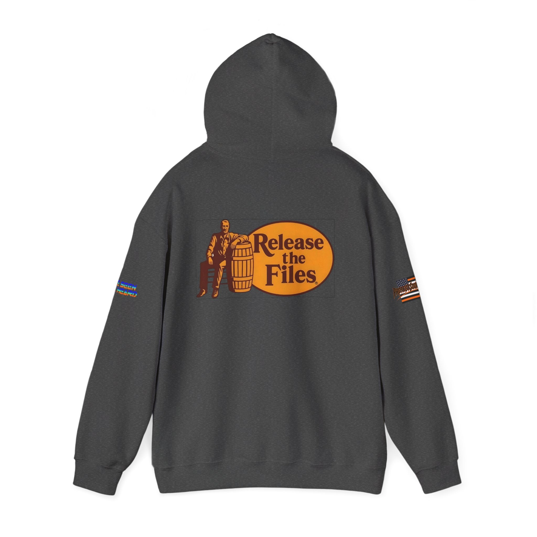 Release The Files Unisex Heavy Blend Gildan Hoodie Sweatshirt, Casual Wear, Gift for Activists, Comfortable Protest Wear