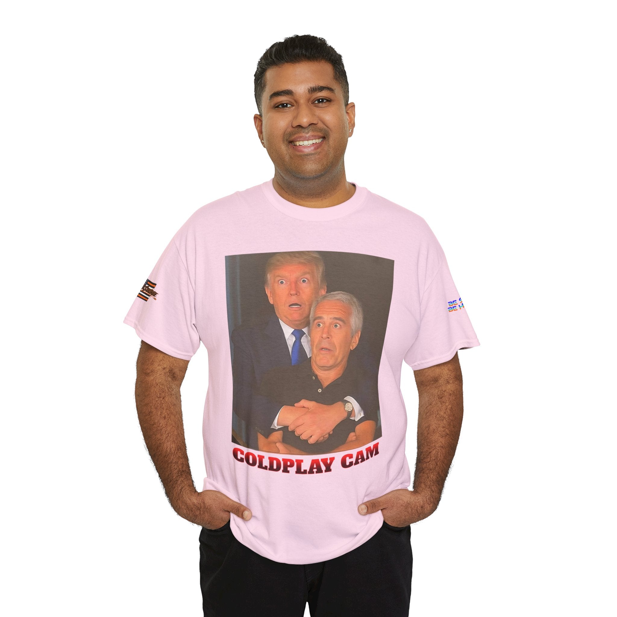 Trump Epstein Coldplay Cam Unisex Heavy Cotton Gildan Tee, Casual Wear, Gift for Activists, Comfortable Protest Wear