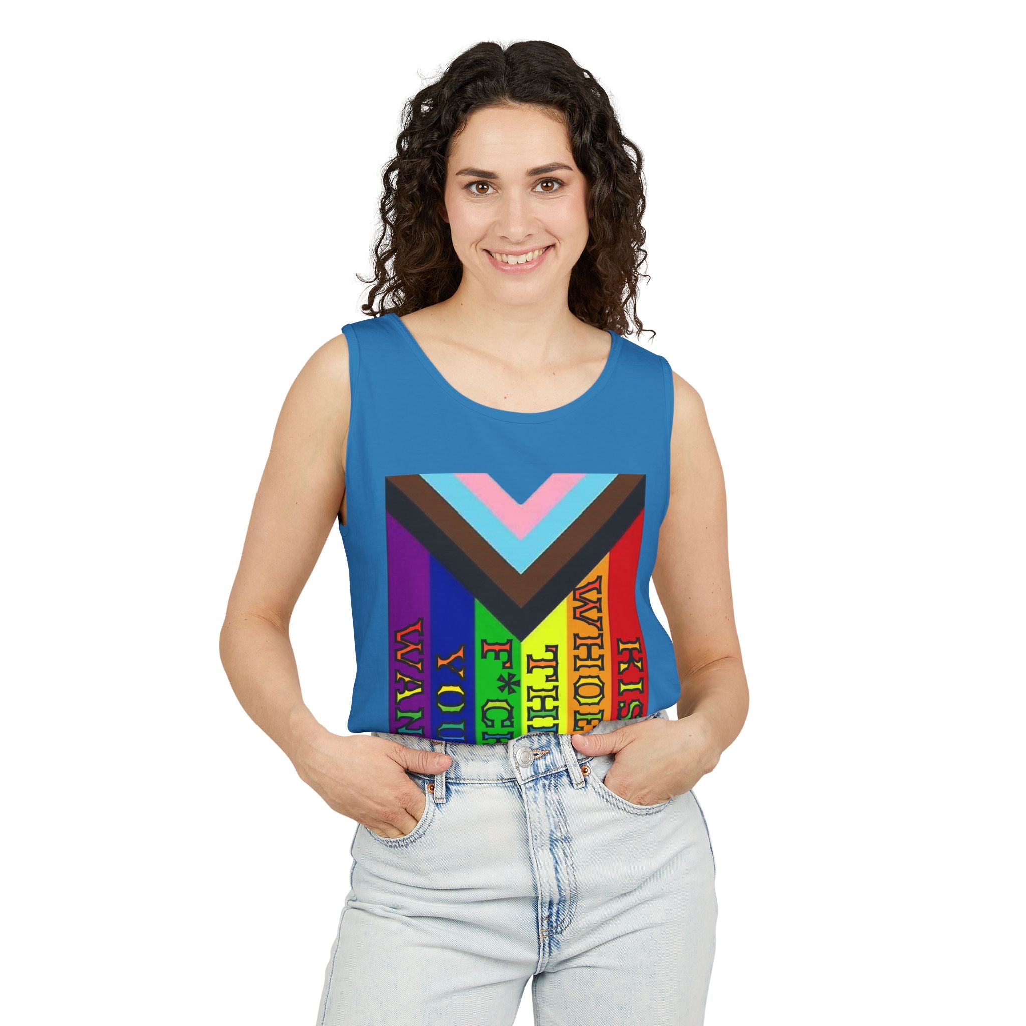 Kiss Whoever The F*ck You Want Unisex Cotton Tank Top