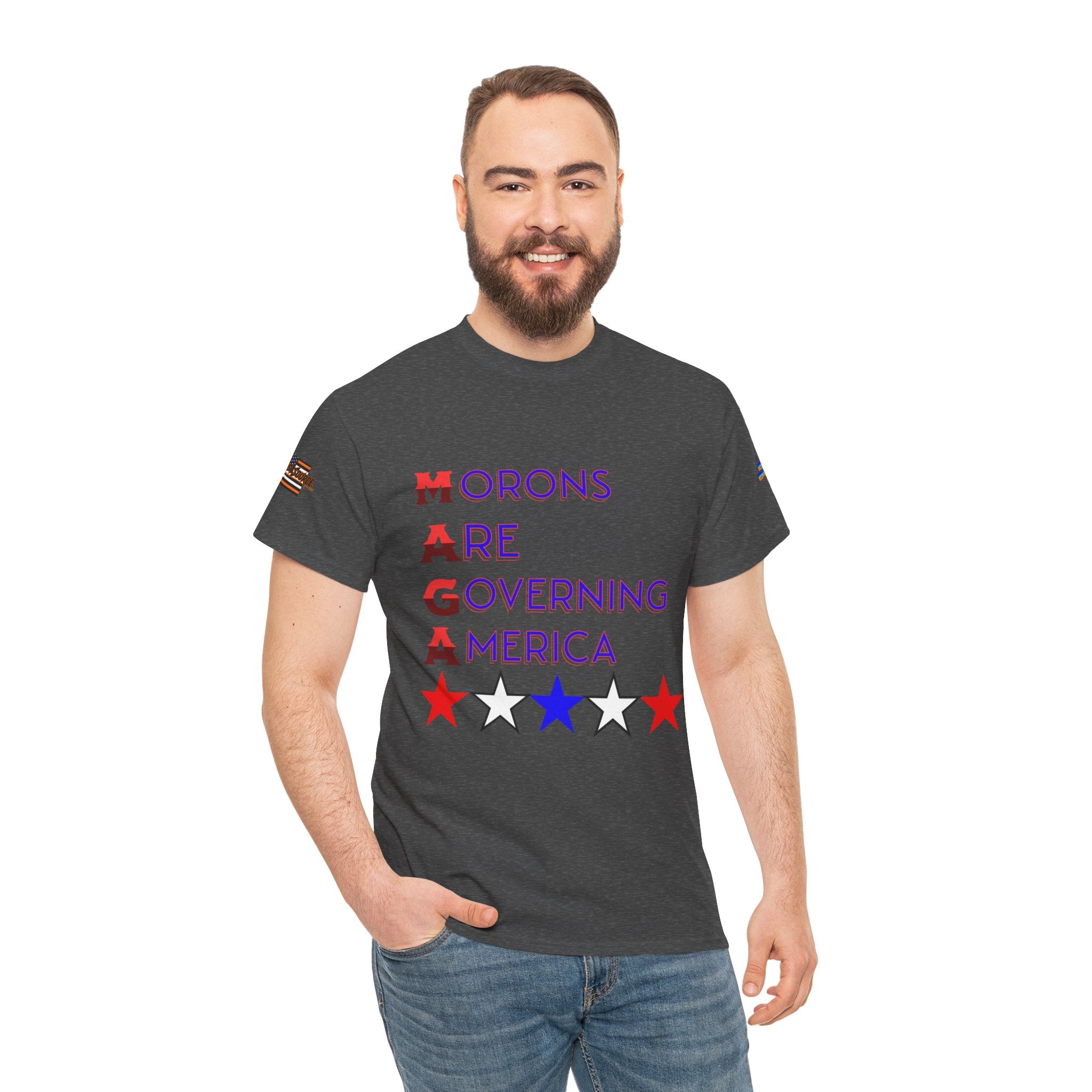 Morons Are Governing America Unisex Heavy Cotton Gildan Tee, Casual Wear, Gift for Activists, Comfortable Protest Wear