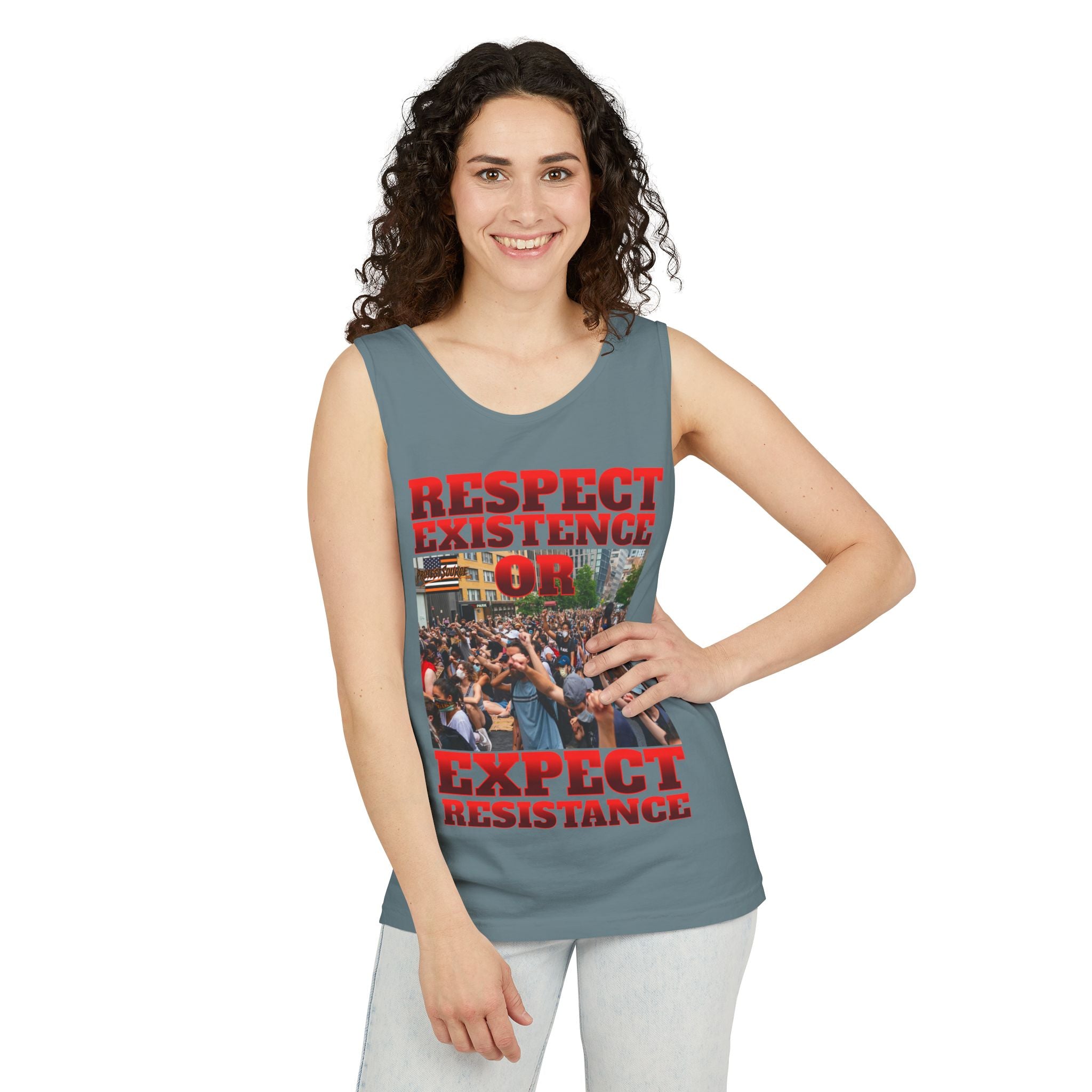 Respect Existence or Expect Resistance Unisex Cotton Tank Top