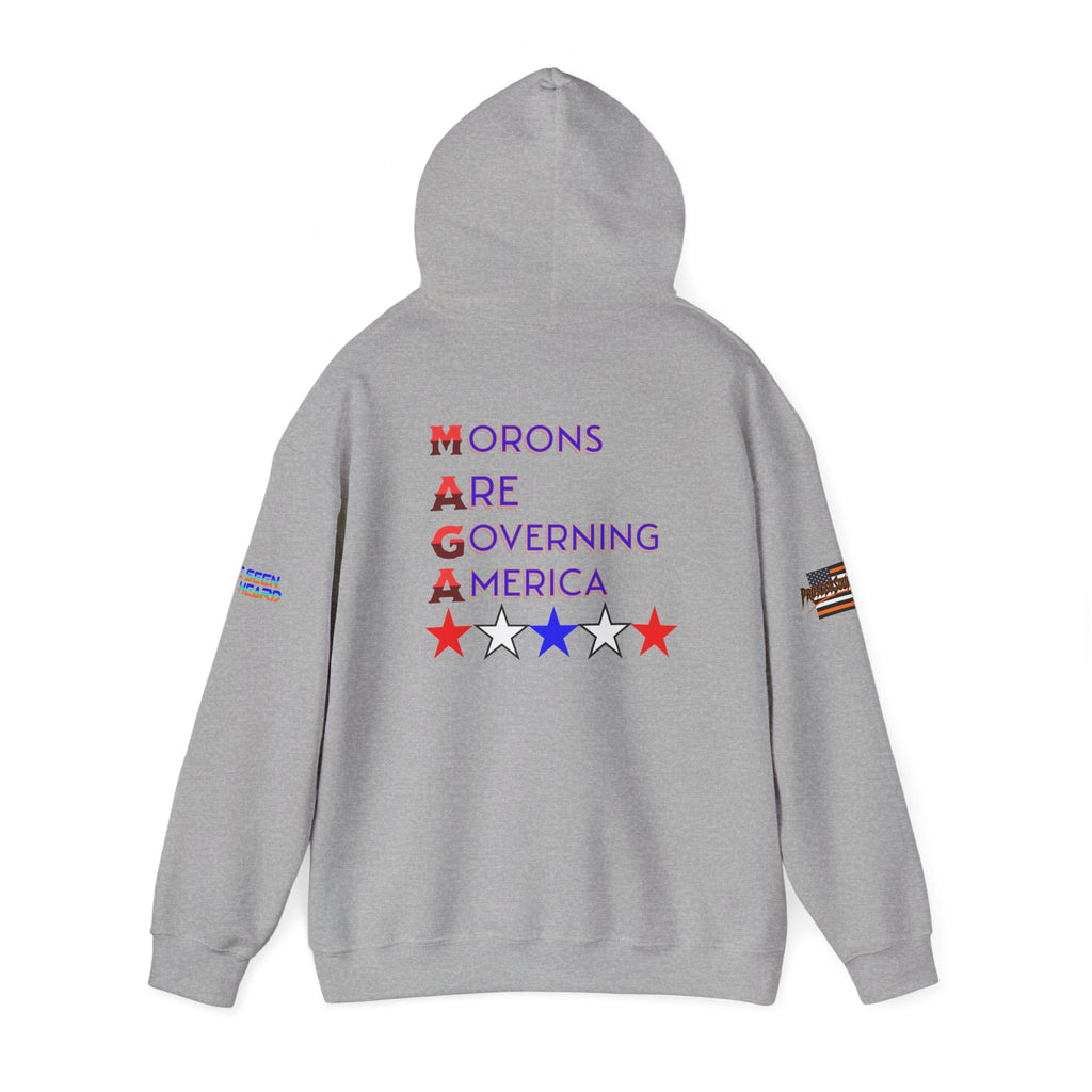 Morons Are Governing America Unisex Heavy Blend Gildan Hoodie Sweatshirt, Casual Wear, Gift for Activists, Comfortable Protest Wear