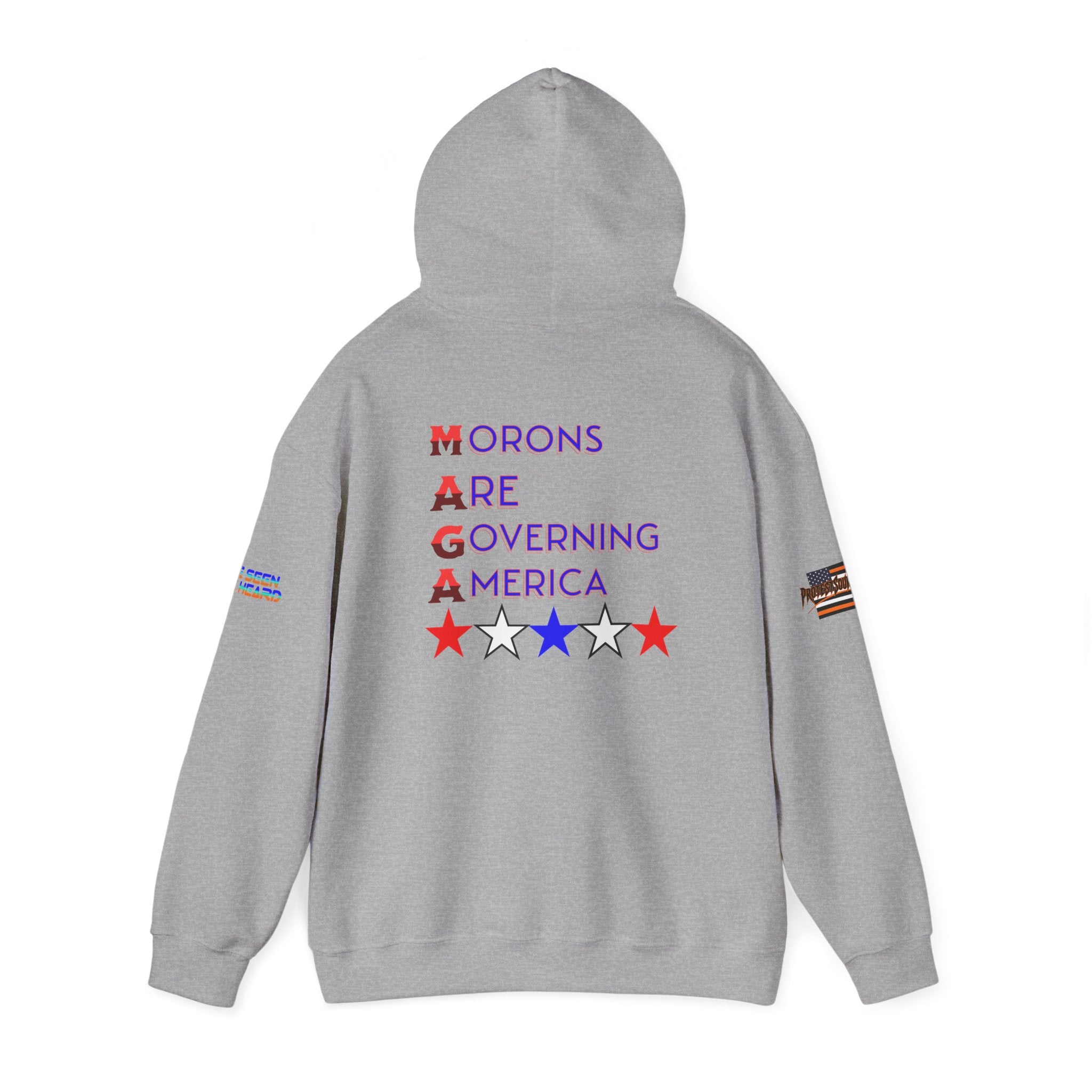 Morons Are Governing America Unisex Heavy Blend Gildan Hoodie Sweatshirt, Casual Wear, Gift for Activists, Comfortable Protest Wear