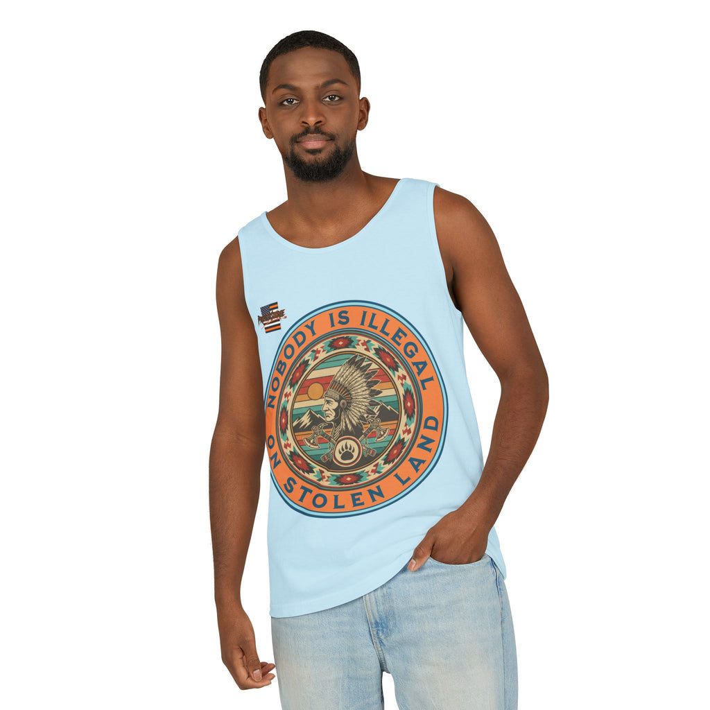 Nobody is Illegal on Stolen Land Unisex Cotton Tank Top