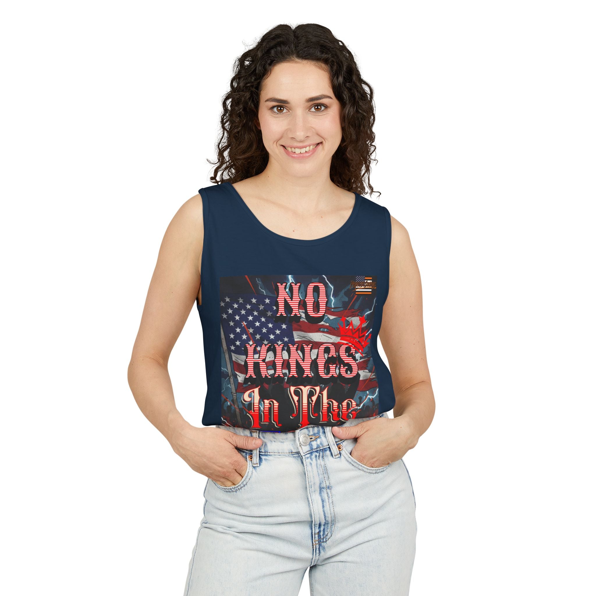 No Kings In The USA Unisex Cotton Tank Top