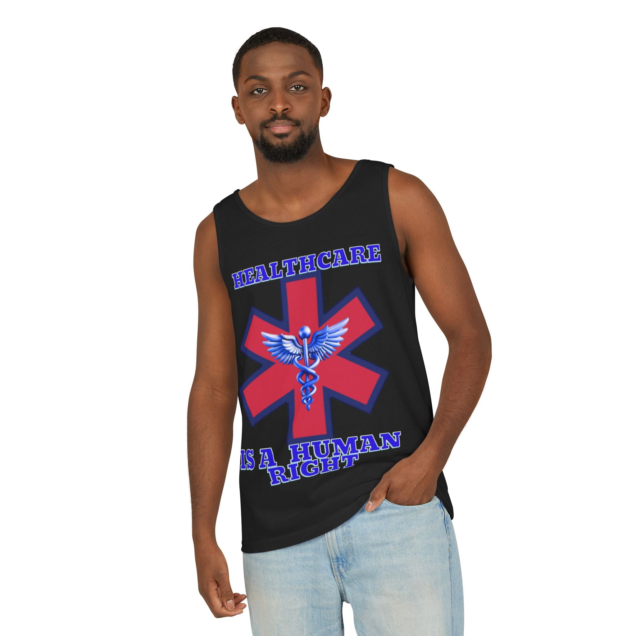 Healthcare is a Human Right Unisex Cotton Tank Top