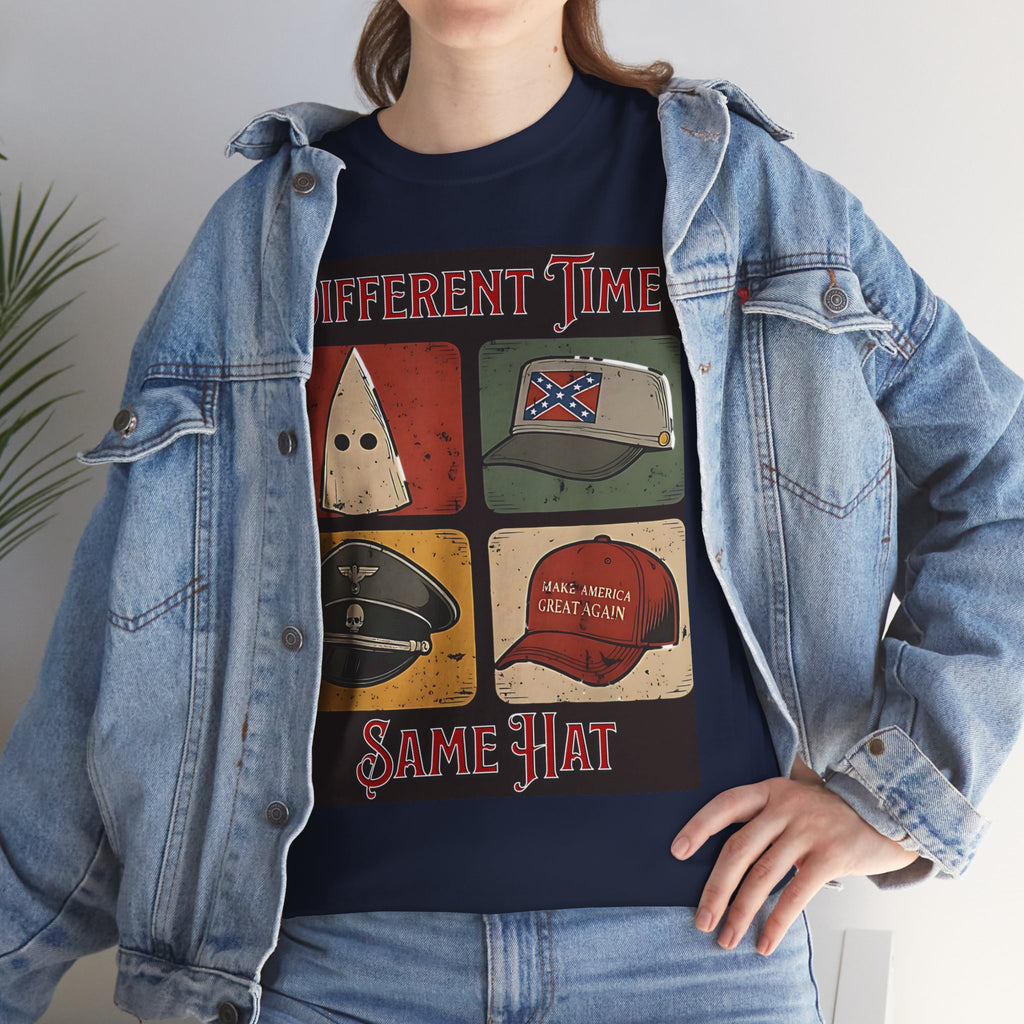 Different Time Same Hat Unisex Heavy Cotton Gildan Tee