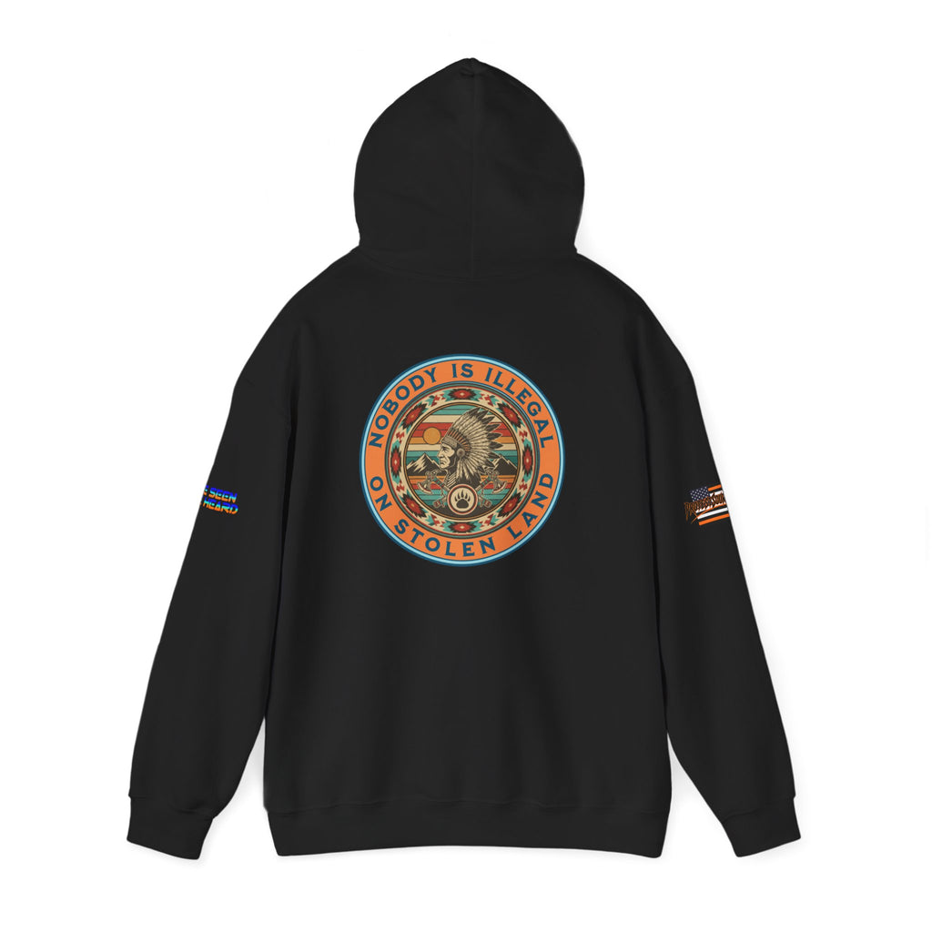 Nobody is Illegal on Stolen Land Unisex Heavy Blend Gildan Hoodie