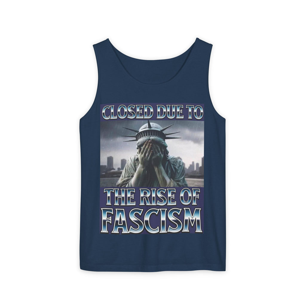 Closed Due to the Rise of Fascism Unisex Cotton Tank Top