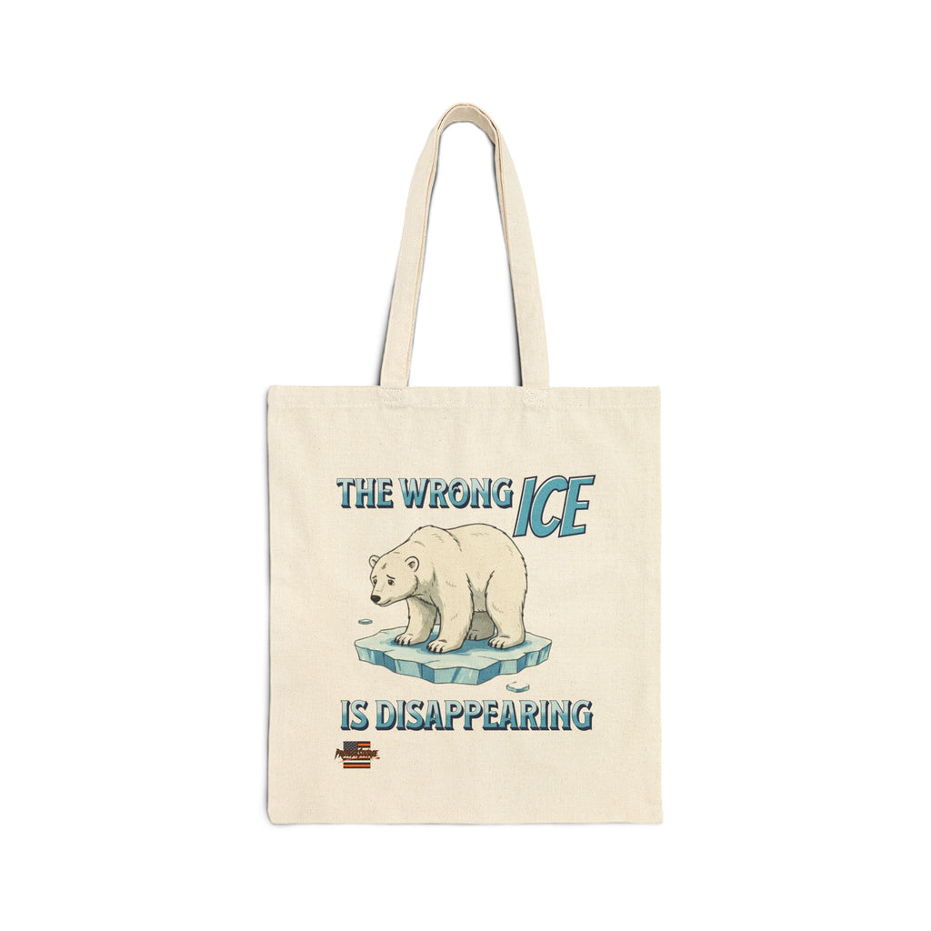 The Wrong ICE is Disappearing Cotton Canvas Tote Bag