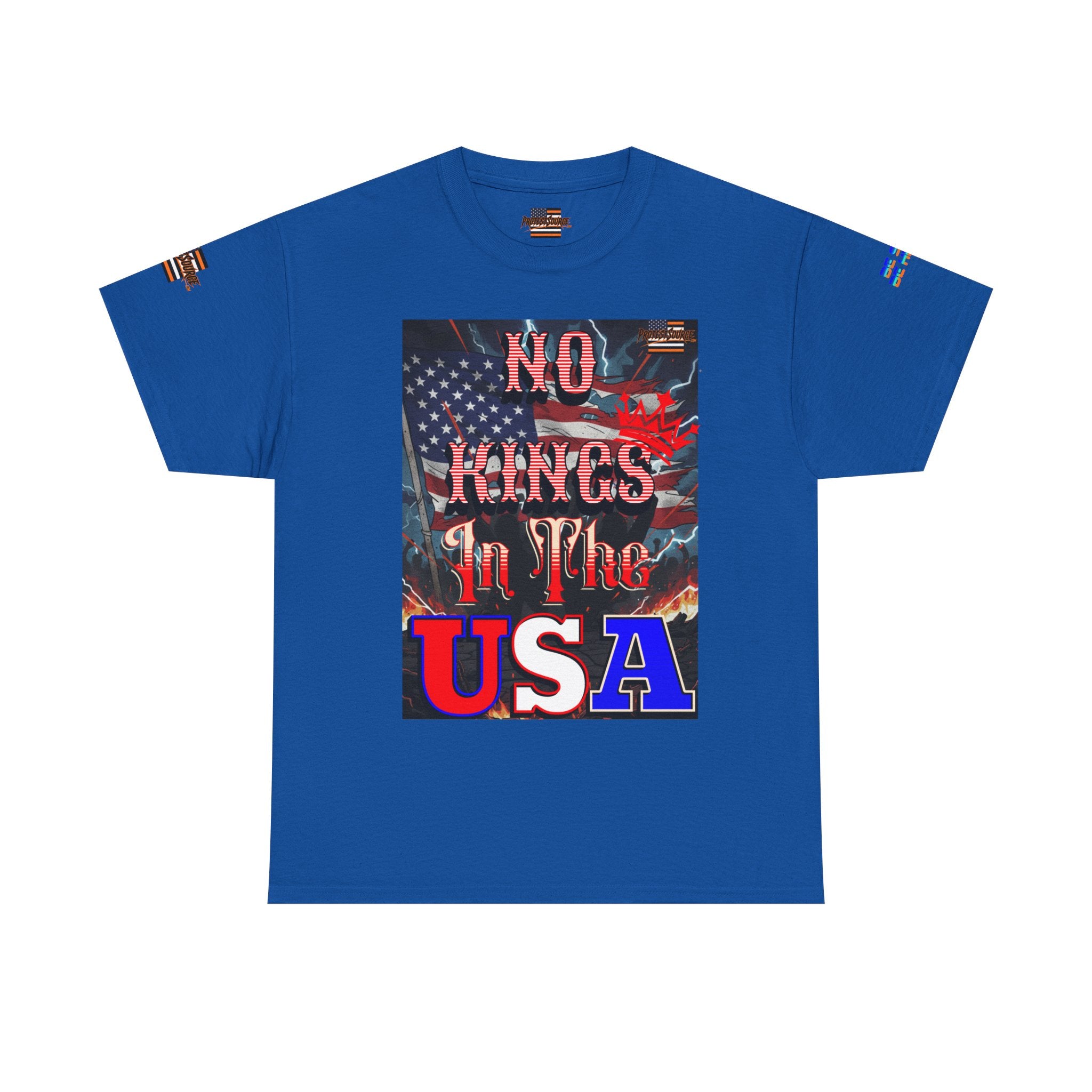 No Kings in the USA Unisex Heavy Cotton Gildan Tee, Casual Wear, Gift for Activists, Comfortable Protest Wear