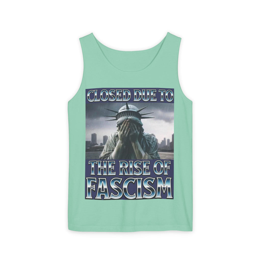Closed Due to the Rise of Fascism Unisex Cotton Tank Top