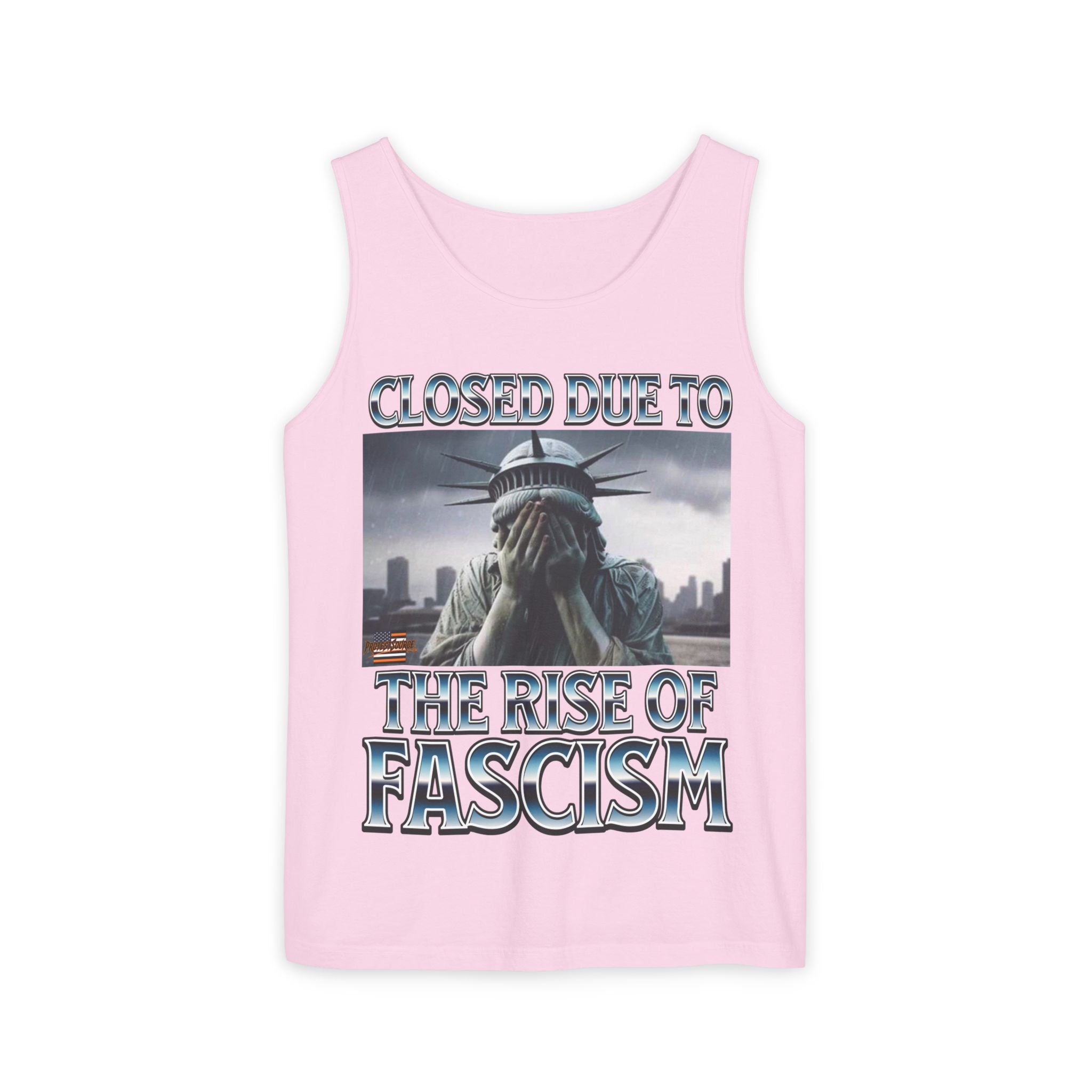 Closed Due to the Rise of Fascism Unisex Cotton Tank Top