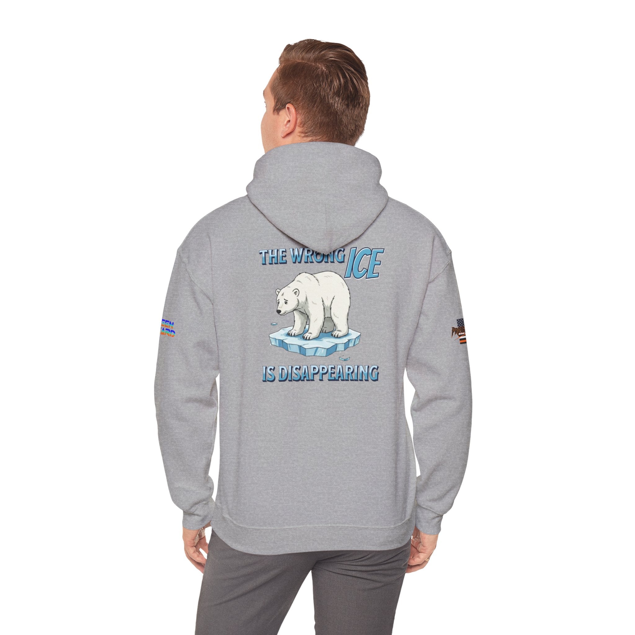The Wrong ICE is Disappearing Unisex Heavy Blend Gildan Hoodie Sweatshirt, Casual Wear, Gift for Activists, Comfortable Protest Wear