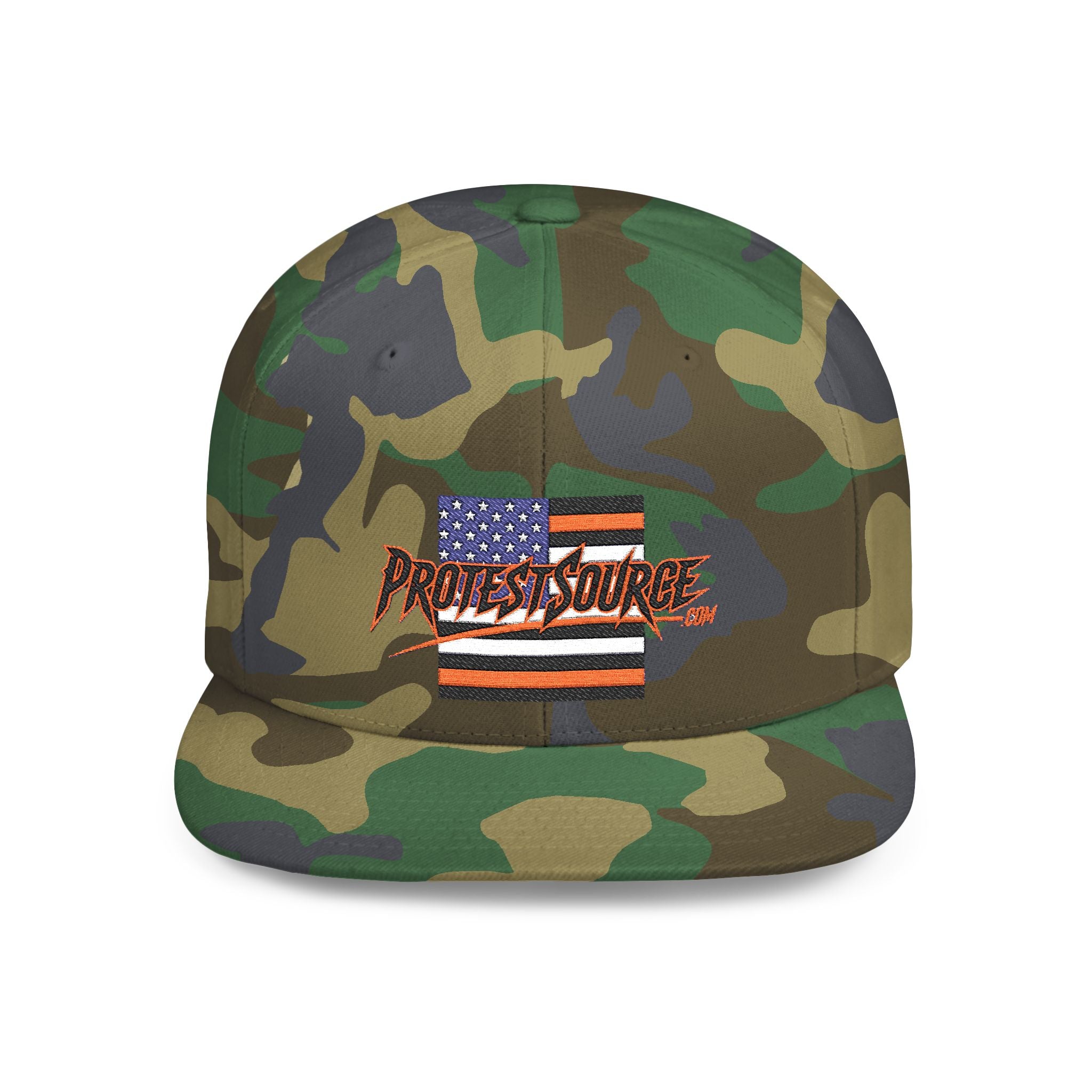 Protest Source Flat Bill Embroidered Snapback Hat, Protest Wear, Gift for Activists, Unisex One Size Fits All