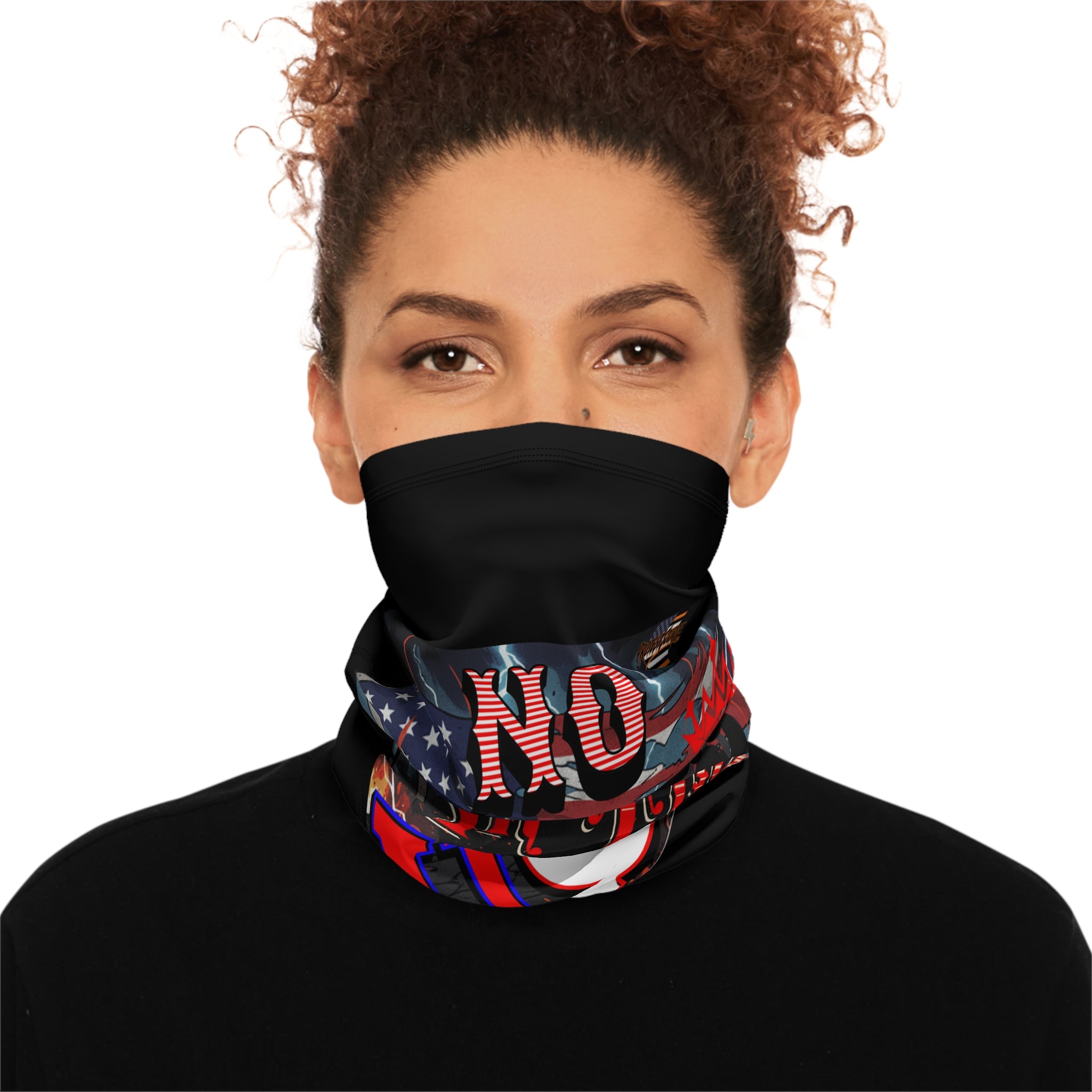 No Kings in the USA Winter Neck Gaiter with Drawstring, Protest Gear, Winter Accessories, Outdoor Wear, Gift for Activists, Cozy Neckwarmer