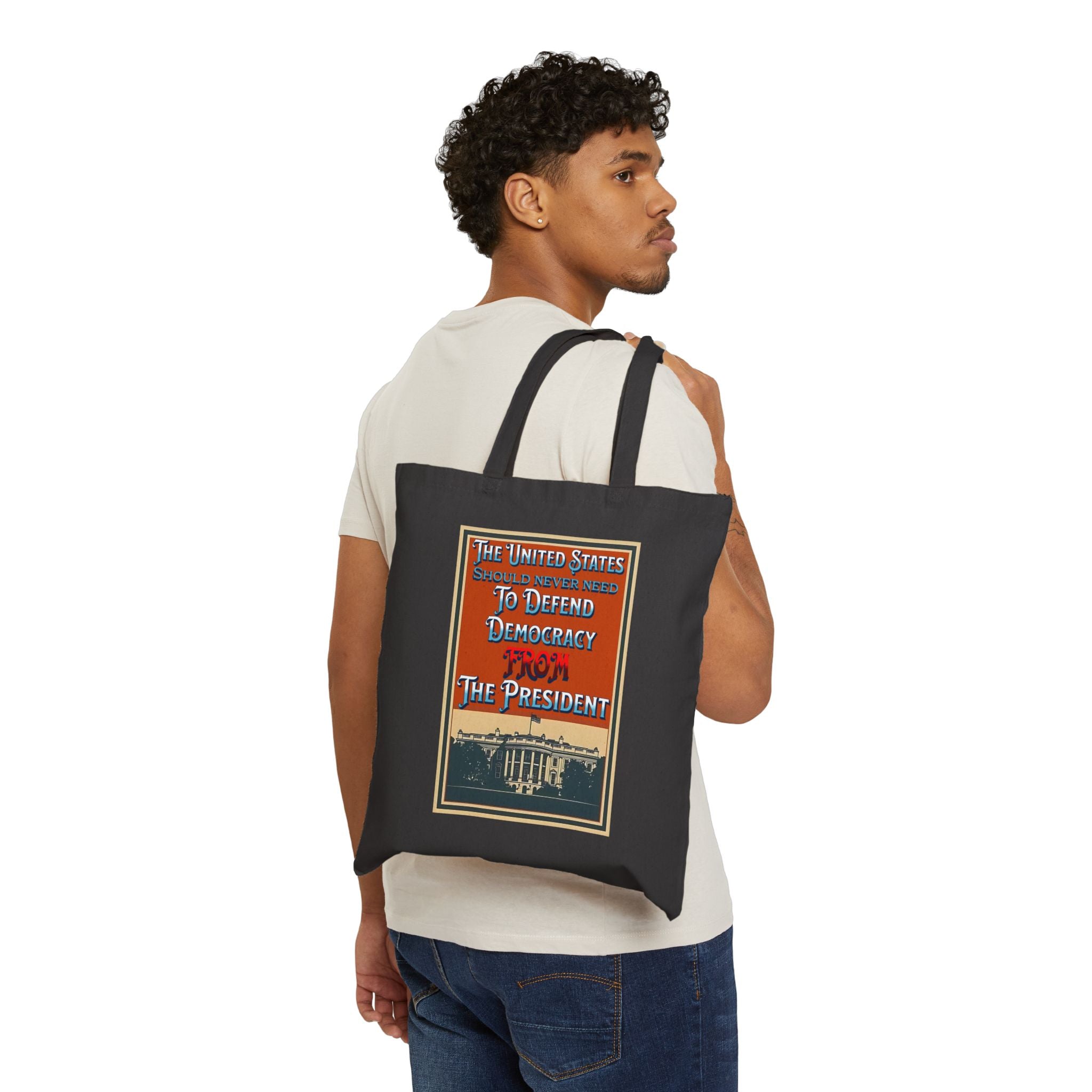 Defending Democracy Cotton Canvas Tote Bag