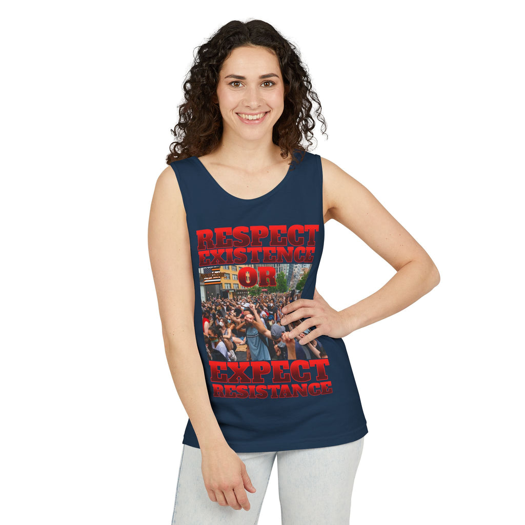 Respect Existence or Expect Resistance Unisex Cotton Tank Top