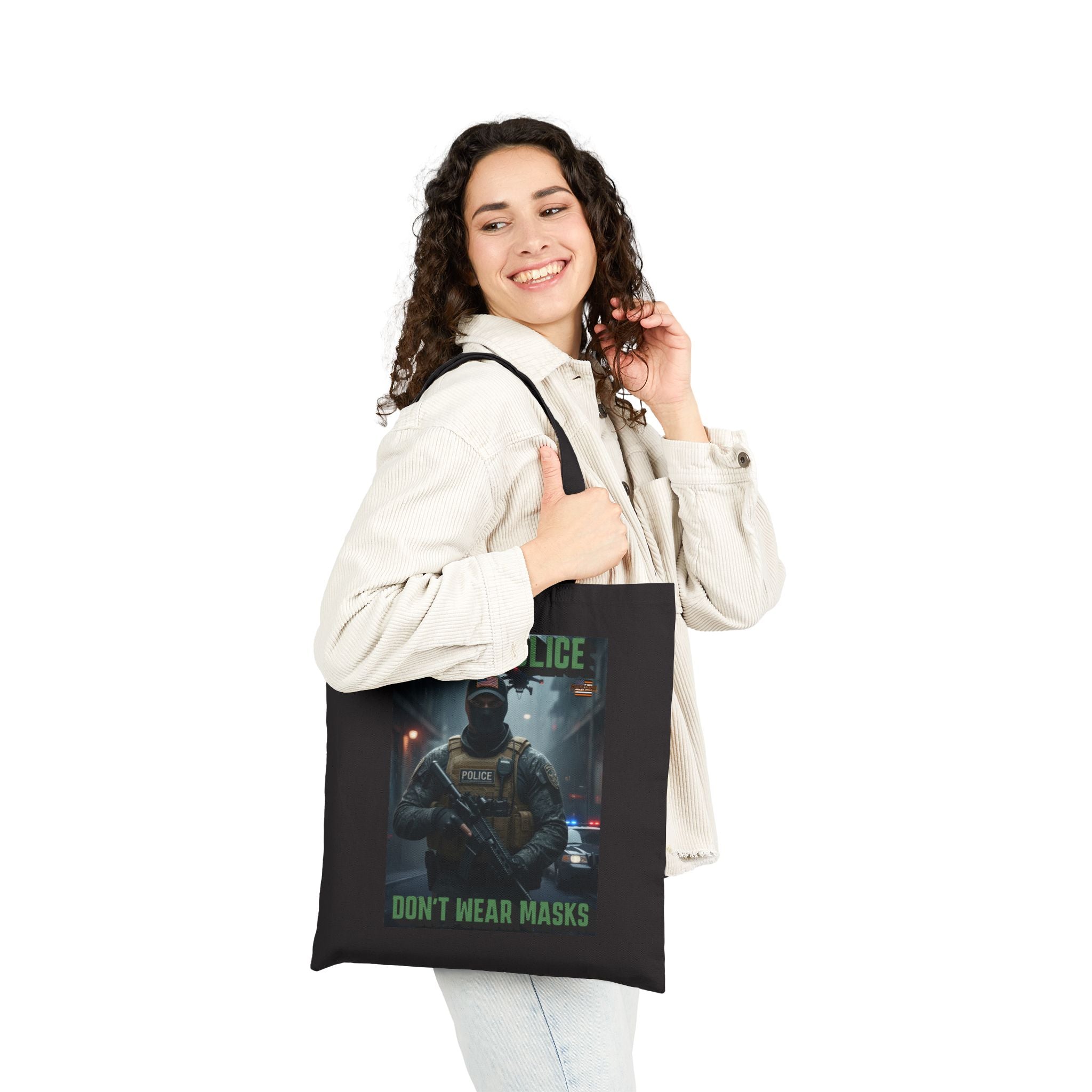 Real Police Don't Wear Masks Cotton Canvas Tote Bag
