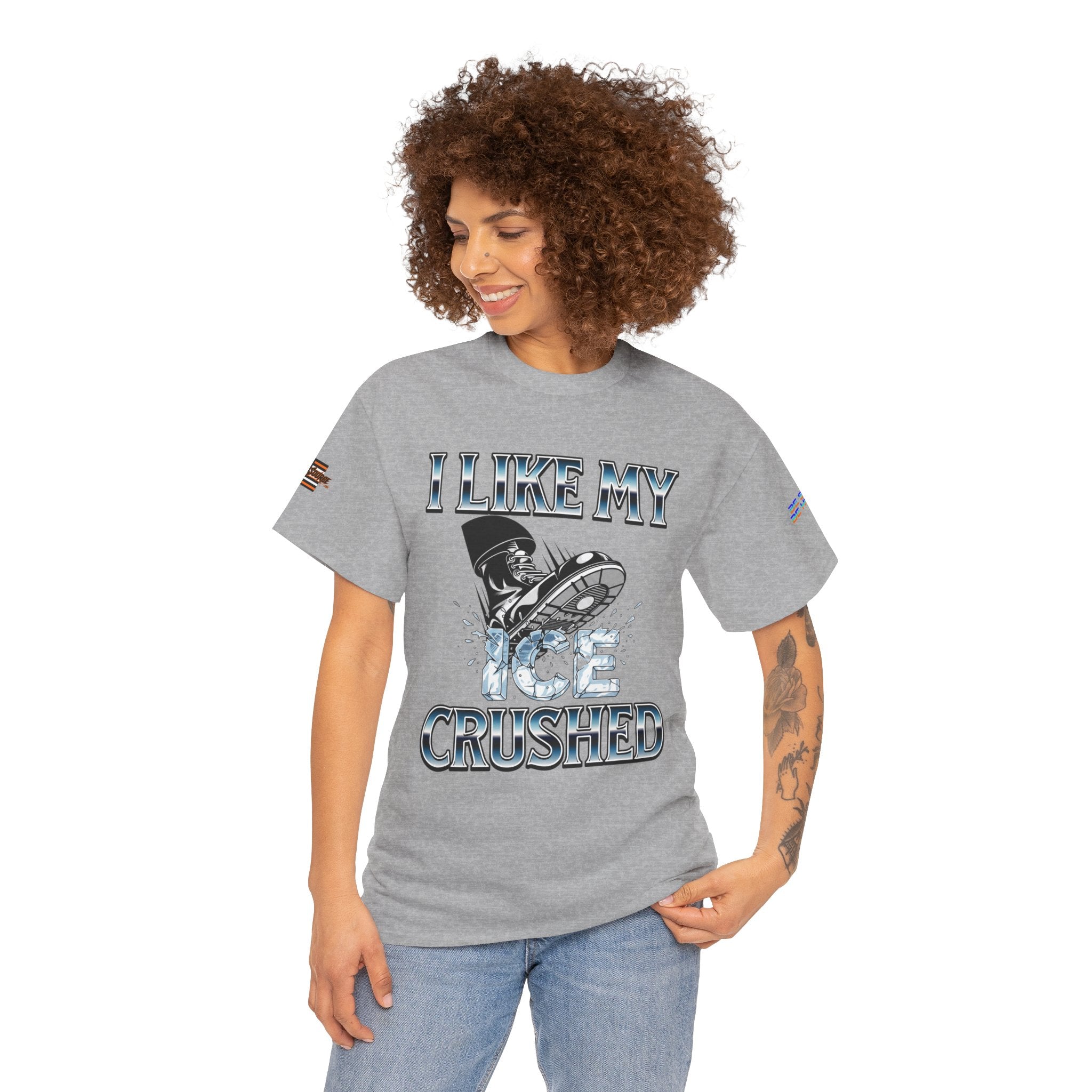 I Like My ICE Crushed Unisex Heavy Cotton Gildan Tee, Casual Wear, Gift for Activists, Comfortable Protest Wear