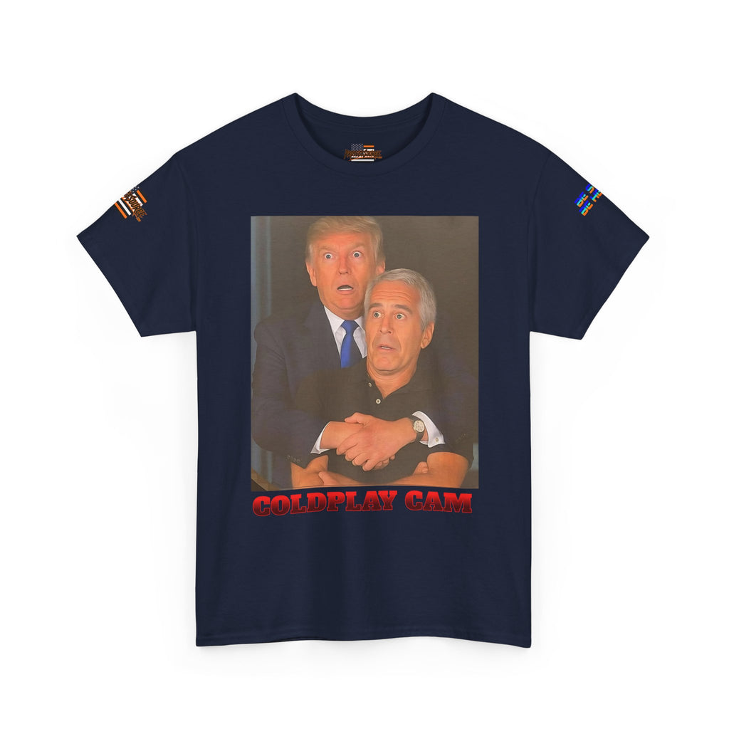 Trump and Epstein Coldplay Cam Unisex Heavy Cotton Gildan Tee