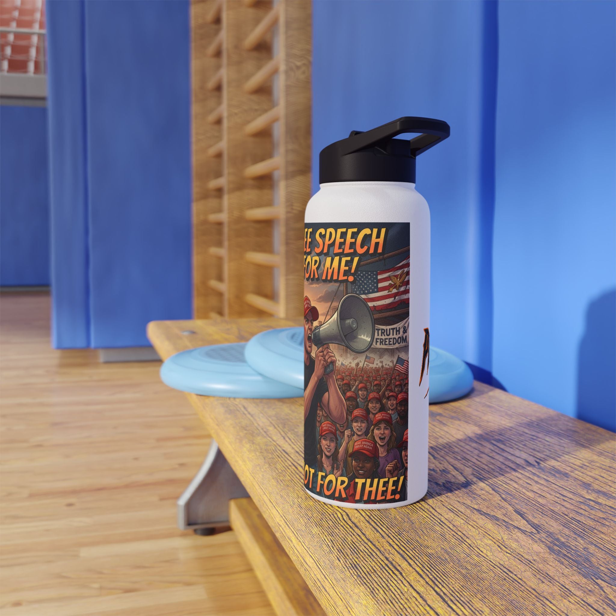 Free Speech for Me but not for Thee Insulated  32 oz. Water Bottle, Perfect for Activists, Protests, Commuters, Gifts, and Daily Use