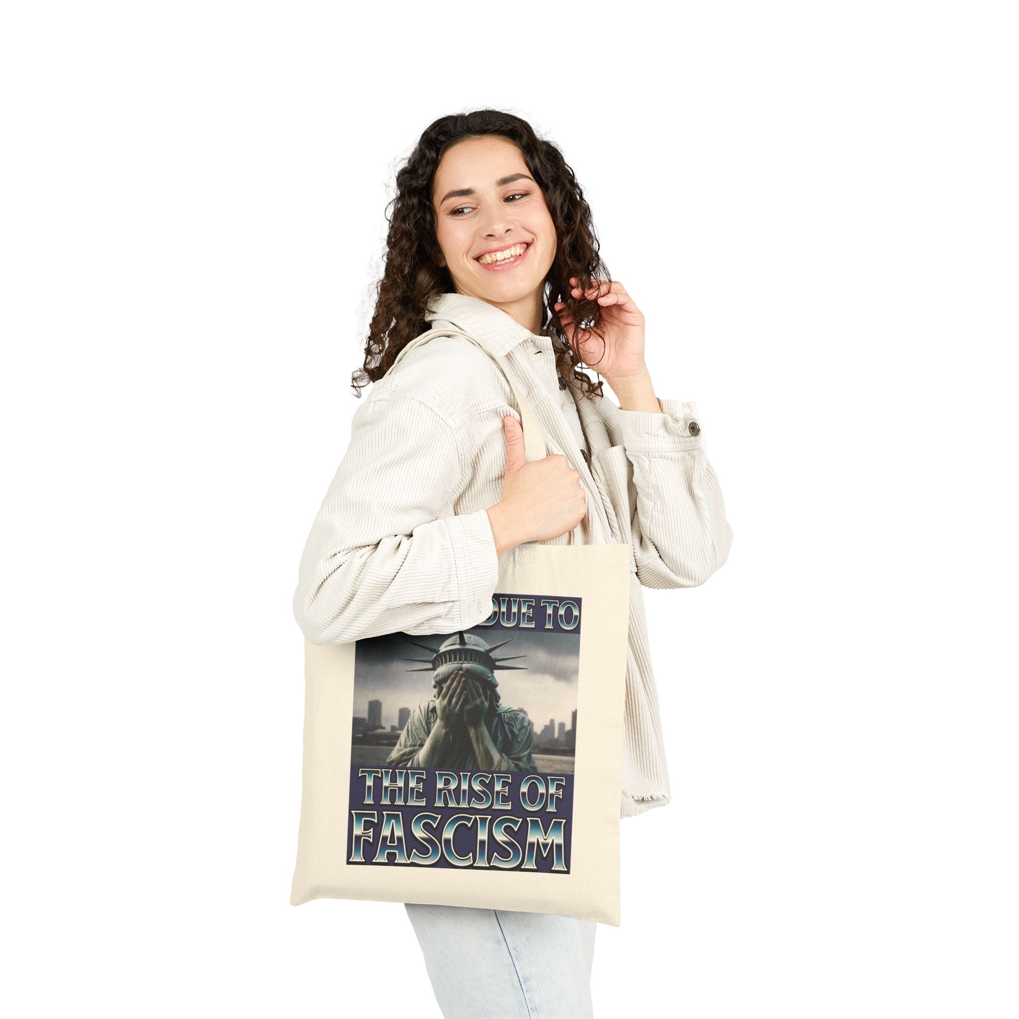 Closed Due to the Rise of Fascism Cotton Canvas Tote Bag