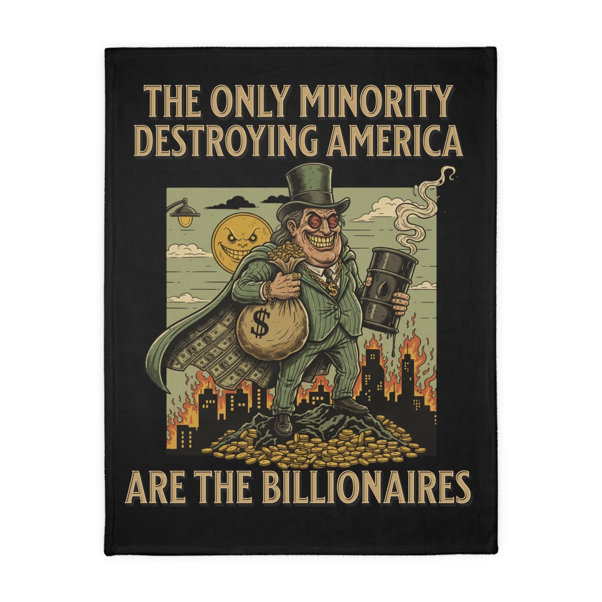 The Only Minority Destroying America Protest-Themed 60" x 80" Velveteen Microfiber Blanket, Cozy, Soft Warmth for Activists, Great for Rallies, Home Decor, Gifting