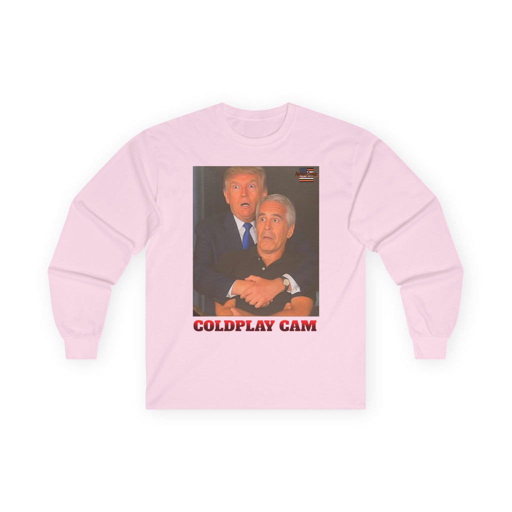 Trump and Epstein Coldplay Cam Long Sleeve Cotton Gildan Tee