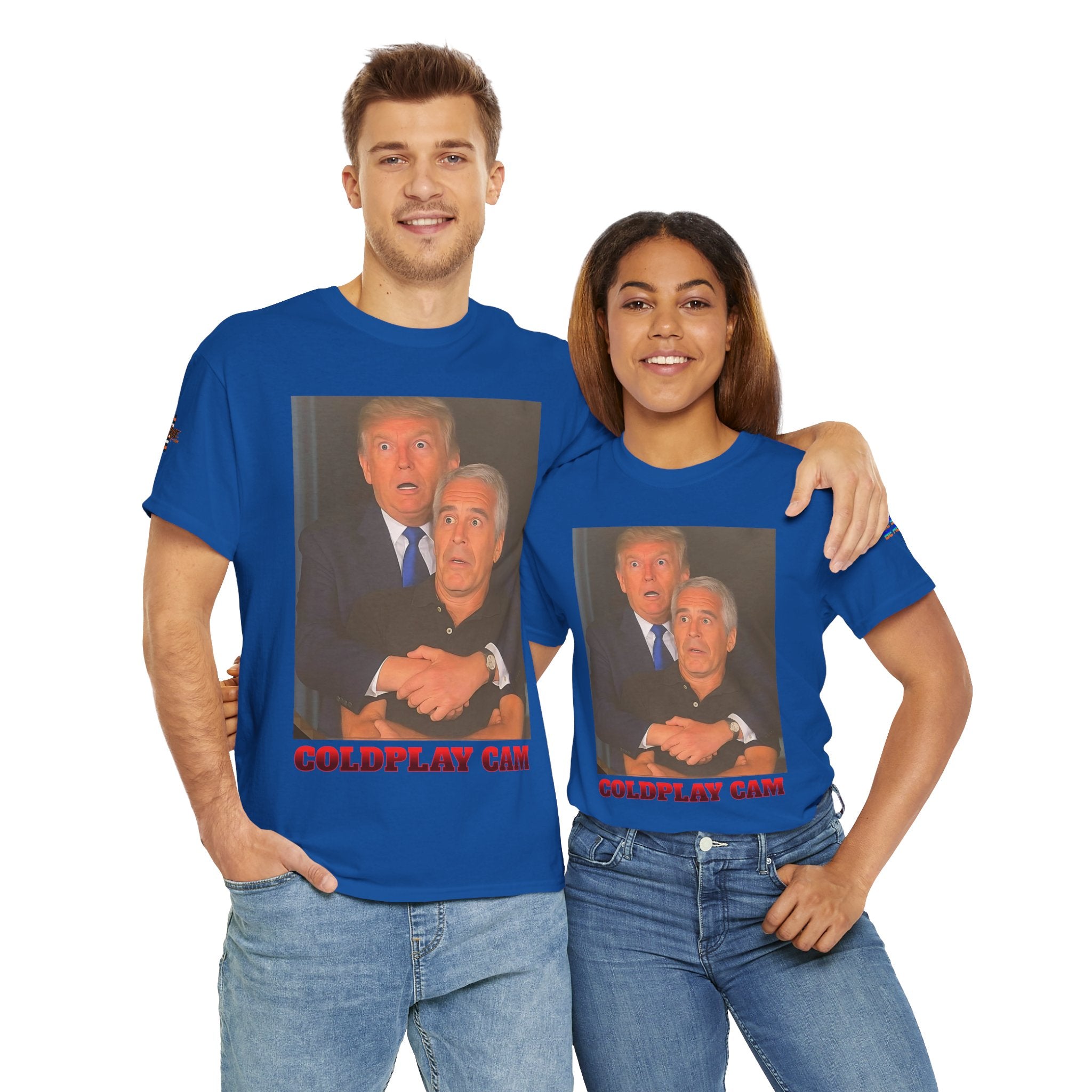 Trump Epstein Coldplay Cam Unisex Heavy Cotton Gildan Tee, Casual Wear, Gift for Activists, Comfortable Protest Wear