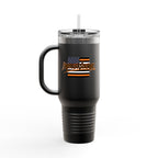 Nobody is Illegal on Stolen Land Insulated  40 oz. Travel Mug, Perfect for Activists, Protests, Commuters, Gifts, and Daily Use