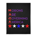 Morons Are Governing America Protest-Themed 60" x 80" Velveteen Microfiber Blanket, Cozy, Soft Warmth for Activists, Great for Rallies, Home Decor, Gifting