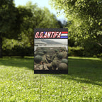 Original Antifa 18" X 24" Plastic Protest Yard Sign w/Wire Stand